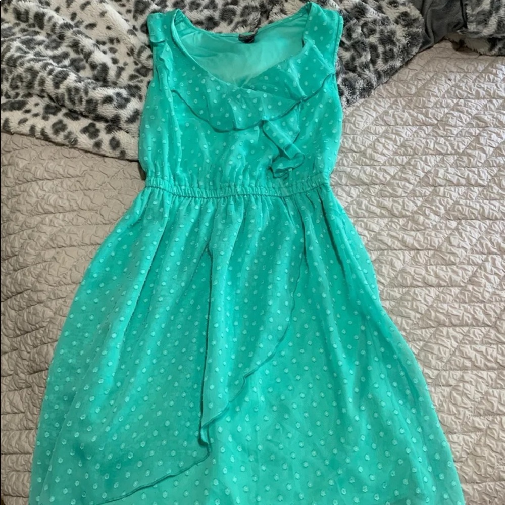 Vanity Mint Ruffle Dress